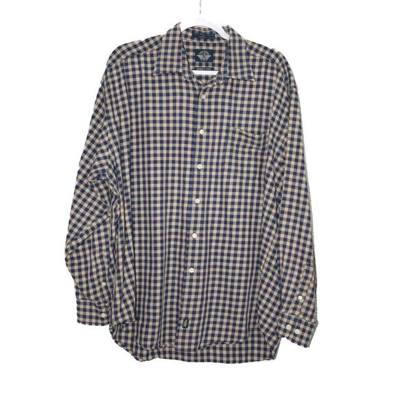 Dockers Levi's Men Blue Plaid Wrinkle Free Button Down Dress Shirt LongSlv Large - Picture 3 of 5